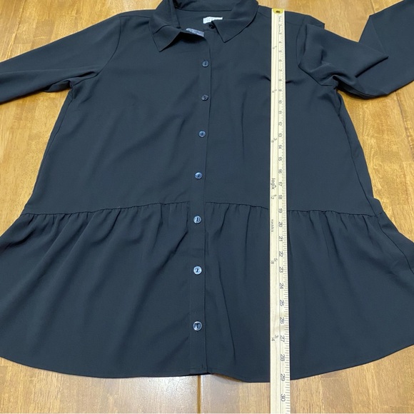 LOGO by Lori Goldstein top womens medium whimsigoth peasant peplum ruffle NWOT - Picture 8 of 10